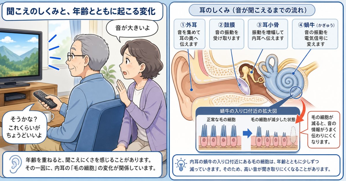 加齢性難聴の仕組みと原因とは?聞き間違いが増える理由を解説