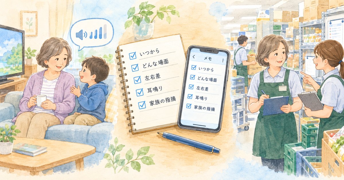 聞き返しが増えたか、家庭と職場で確認する