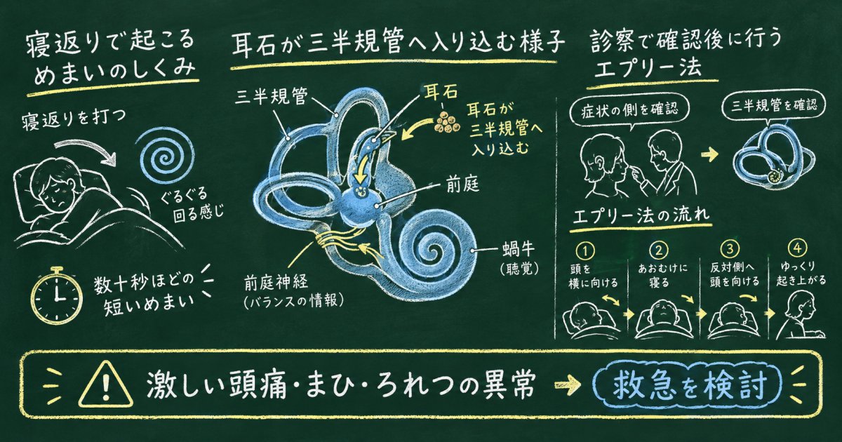 朝の寝返りで突然めまい、原因は？耳石の病気と受診を急ぐ症状